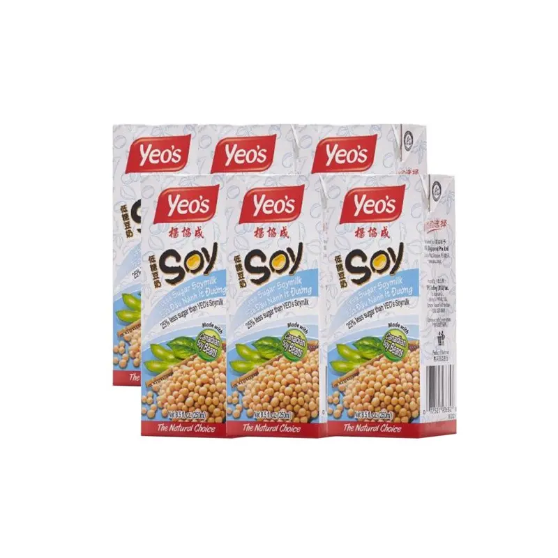 Yeos Soy Bean Milk Less Sugar 6x250ml