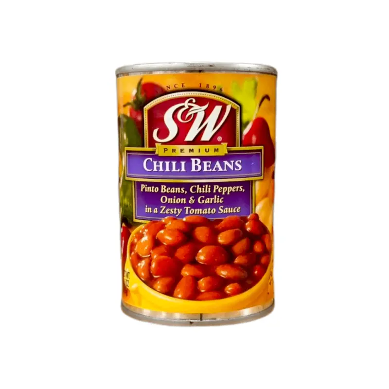 S&W Premium Chilli Beans,Pinto Beans,Chili Peppers,Onion & Garlic In a Zest Tomato Sauce (15.5Oz) 439g
