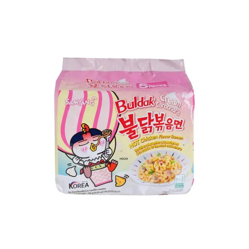 Samyang Buldak Cream Carbonara Hot Chicken Flavor Ramen Noodles 5x140gm