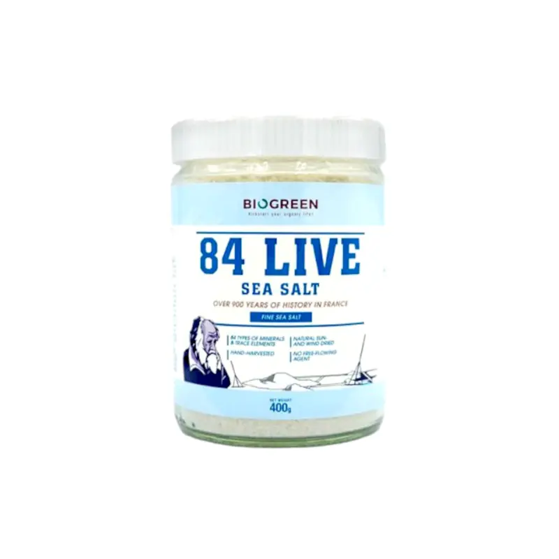 Biogreen 84 Live Fine Sea Salt 400g