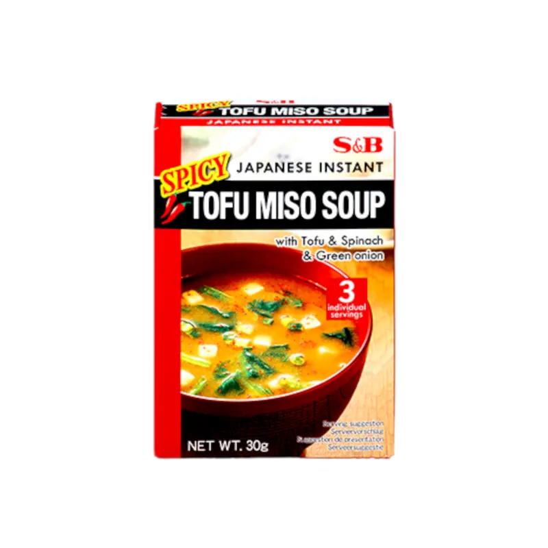 Japanese Instant Spicy Tofu Miso Soup With Tofu & Spinach & Green Onion 30g