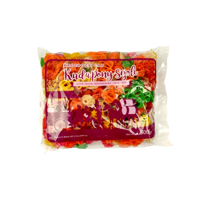Kroepoek Cap Kuda Pony Sejoli Deep Fried Indonesian Crackers Snail Shaped 500g