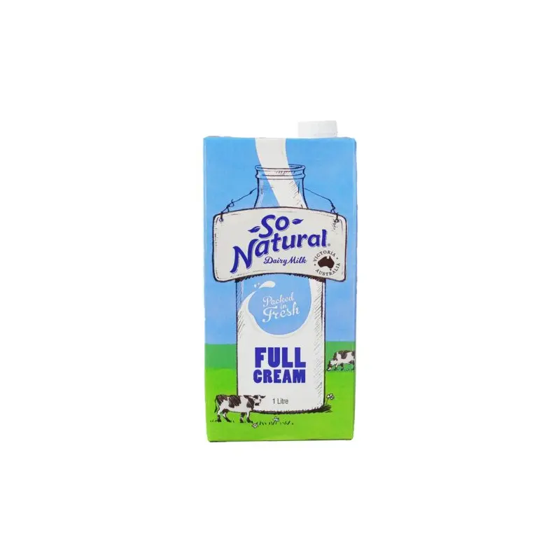 So Natural Full Cream Milk UHT Tetra Pack 1 Ltr