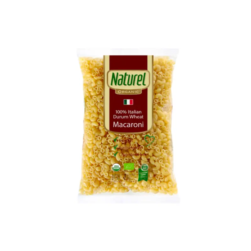 Naturel Organic 100% Italian Durum Wheat Pasta Macaroni 500g
