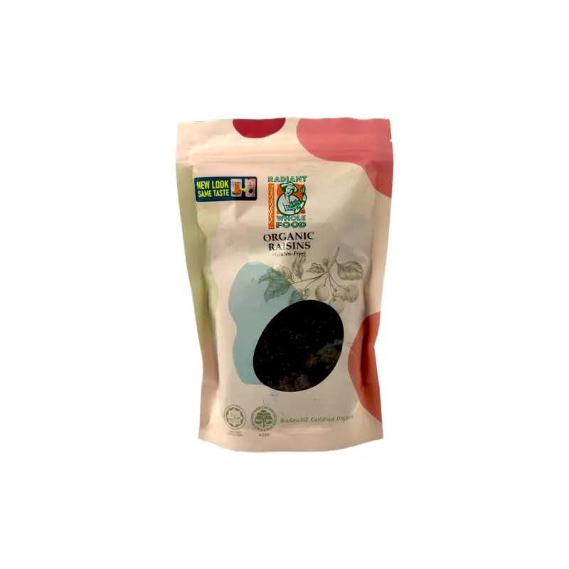 Radiant Whole Food Organic Raisins (Gluten Free) 250g