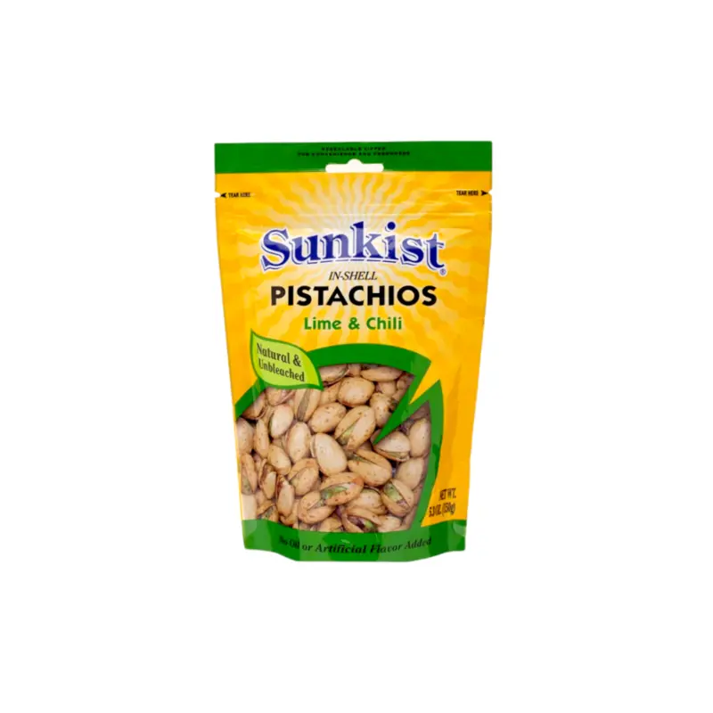 Sunkist Pistachios Lime & Chili Natural & Unbleached 150g