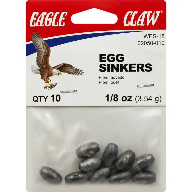 Eagle Claw EAGLE CLAW EGG SINKERS 1/8 10 CT