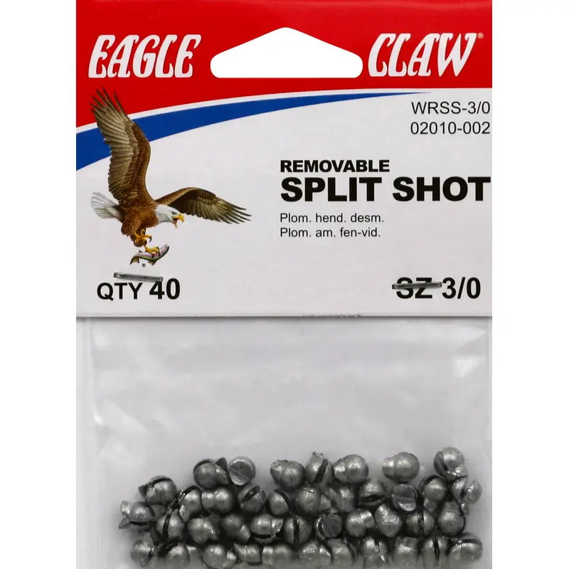 Eagle Claw EAGLE CLAW SPLIT-SHOT RMVBL 3/0 40 CT
