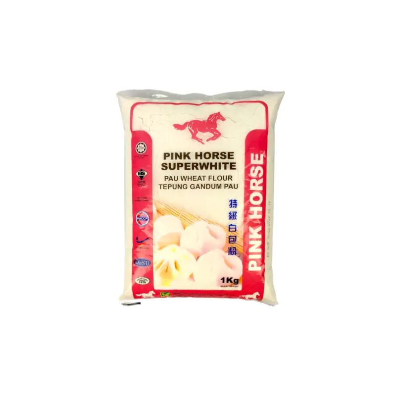Pink Horse Superwhite Pau Wheat Flour (Tepung Gandum Pau) 1Kg