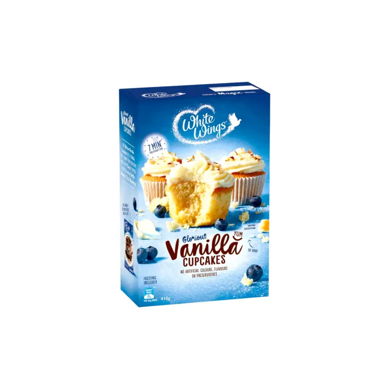 White Wings Yum Vanilla Cupcake 410g