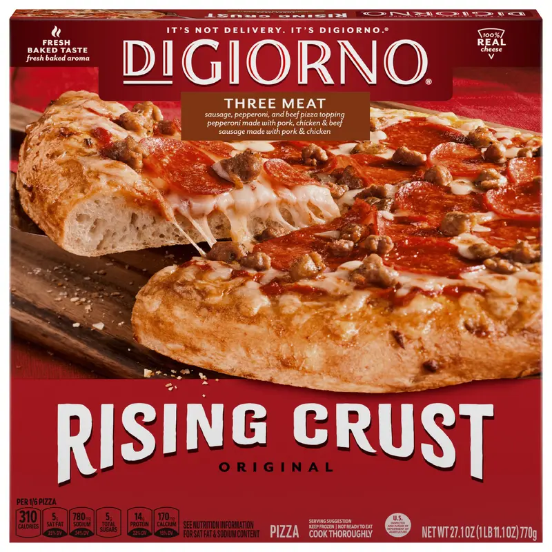 DiGiorno Frozen Pizza Rising Crust 3 Meat 27.1oz US