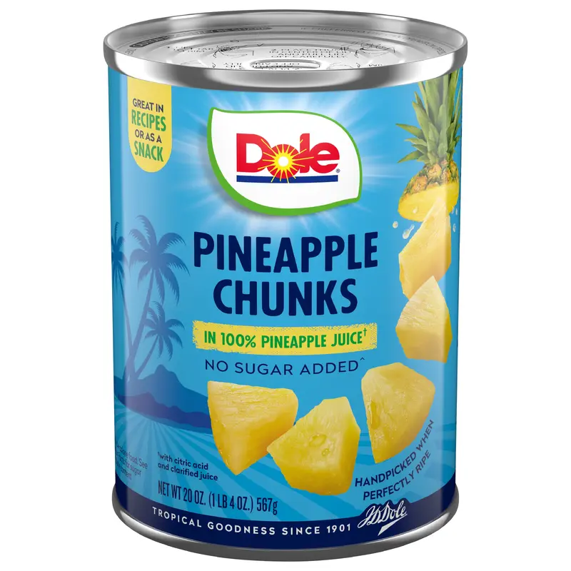 Dole Pineapple Chunks in 100% Pineapple Juice 20 oz