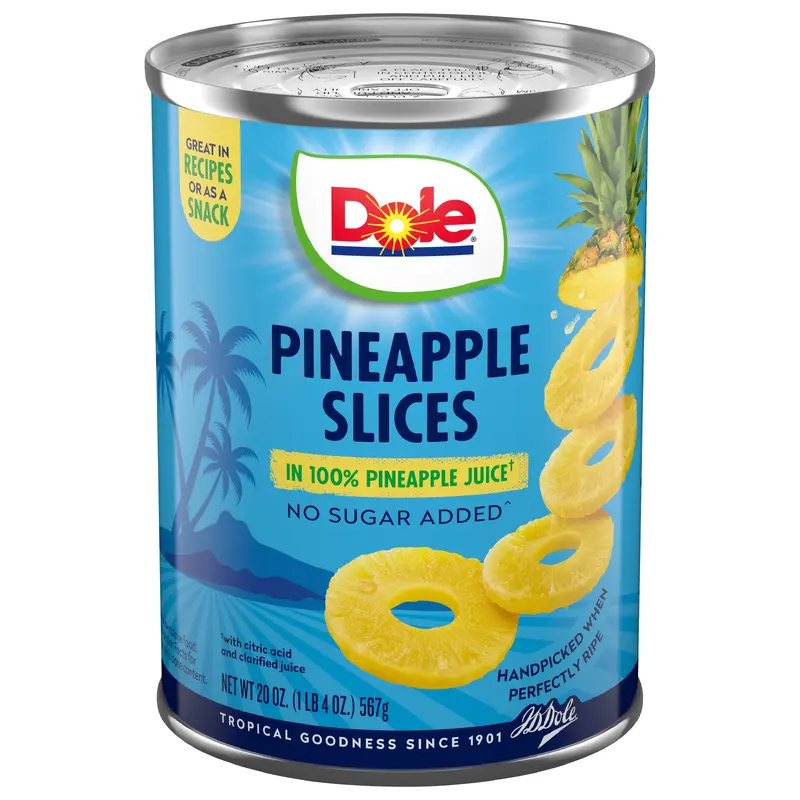 Dole Slices Pineapple in 100% Pineapple Juice 20 oz
