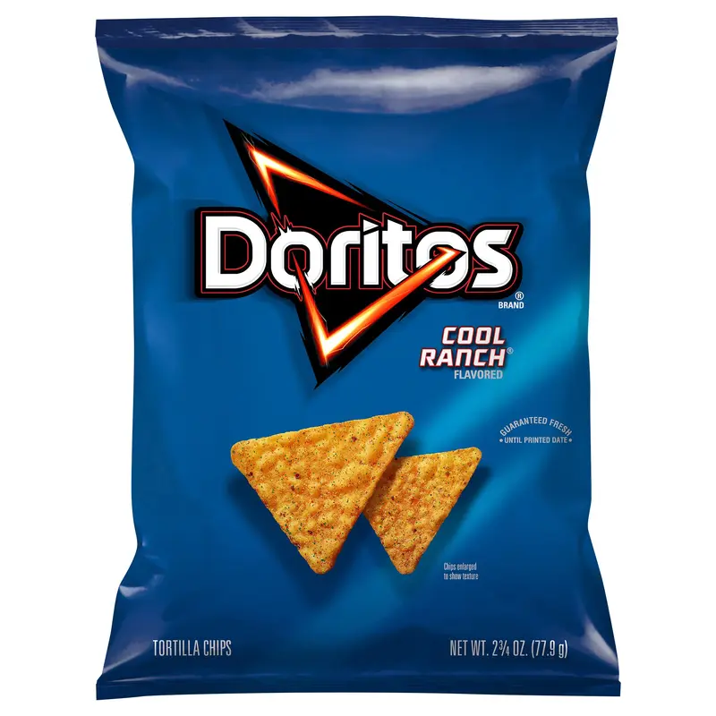 Doritos Tortilla Chips Cool Ranch Flavored 2 3/4 Oz