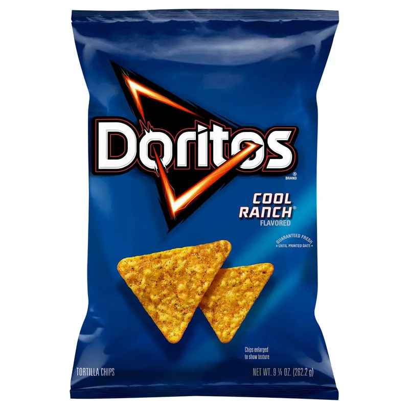 Doritos Tortilla Chips Cool Ranch Flavored 9 1/4 Oz