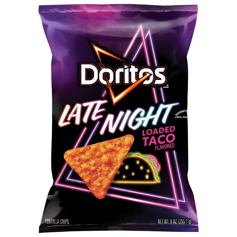 Doritos Tortilla Chips Late Night Loaded Taco Flavored 9 Oz