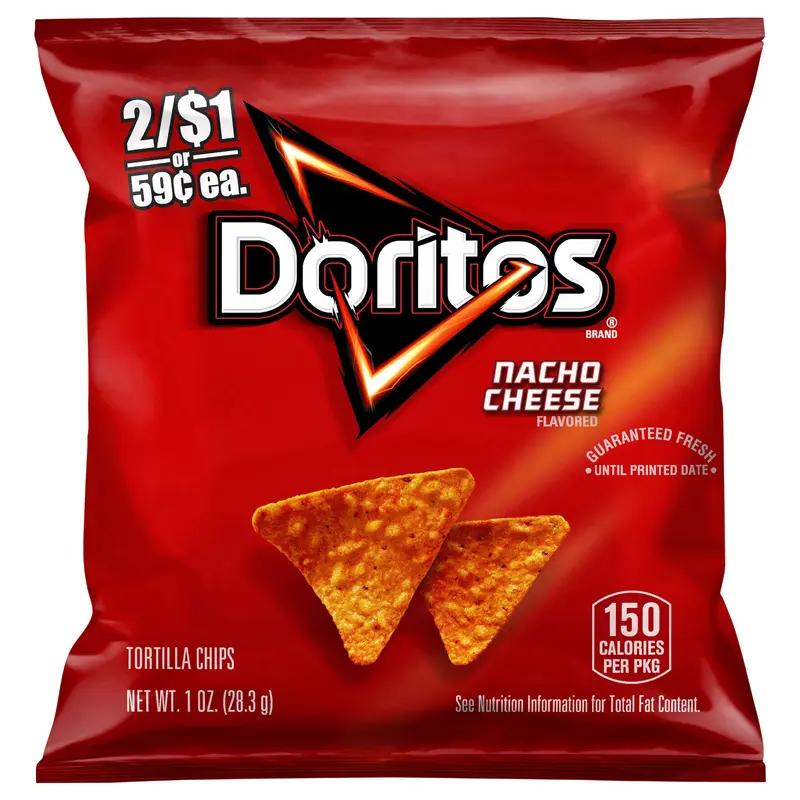 Doritos Tortilla Chips Nacho Cheese Flavored 1 Oz