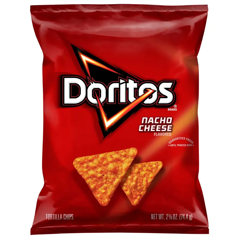 Doritos Tortilla Chips Nacho Cheese Flavored 2 5/8 Oz