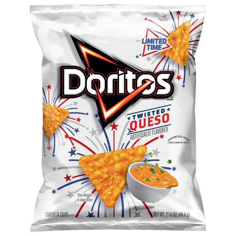 Doritos Twisted Tortilla Chips Queso Artificial Flavored 2 5/8 Oz
