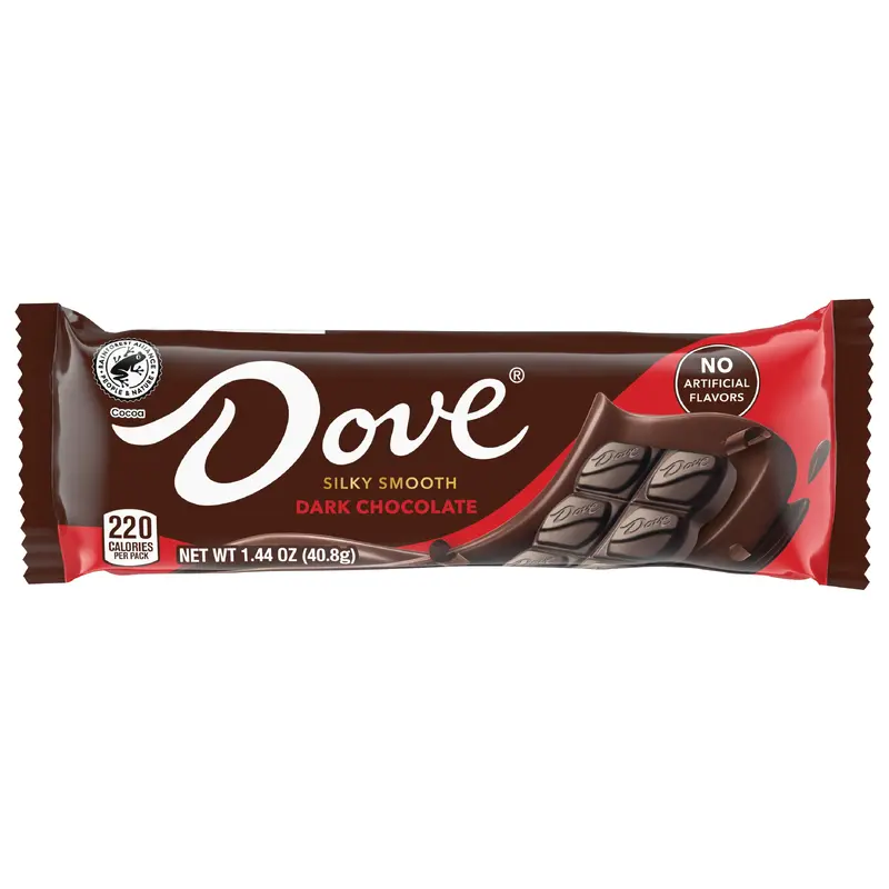 DOVE Candy Dark Chocolate Bar, Full Size, 1.44 oz Bar