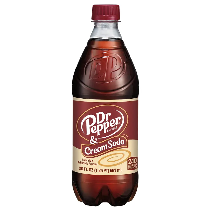 Dr Pepper & Cream Soda, 20 fl oz bottle