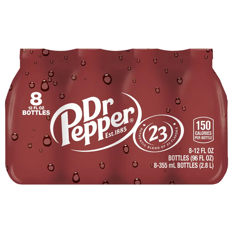 Dr Pepper Soda, 12 fl oz bottles, 8 pack