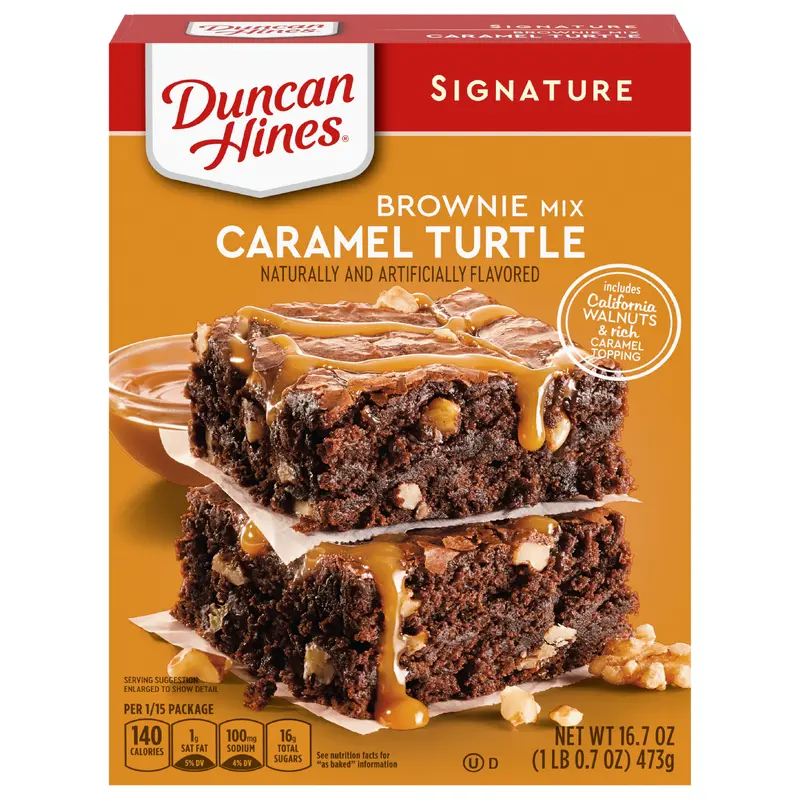 Duncan Hines Signature Caramel Turtle Brownie Mix, 16.7 OZ