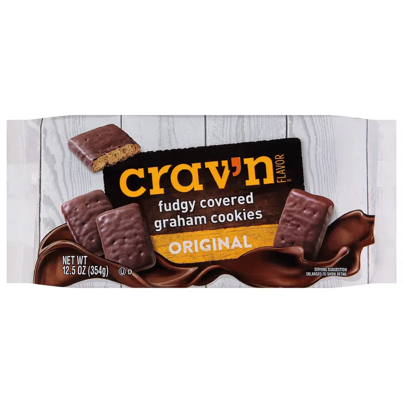 Crav'n Flavor Original Fudgy Covered Graham Cookies 12.5 oz