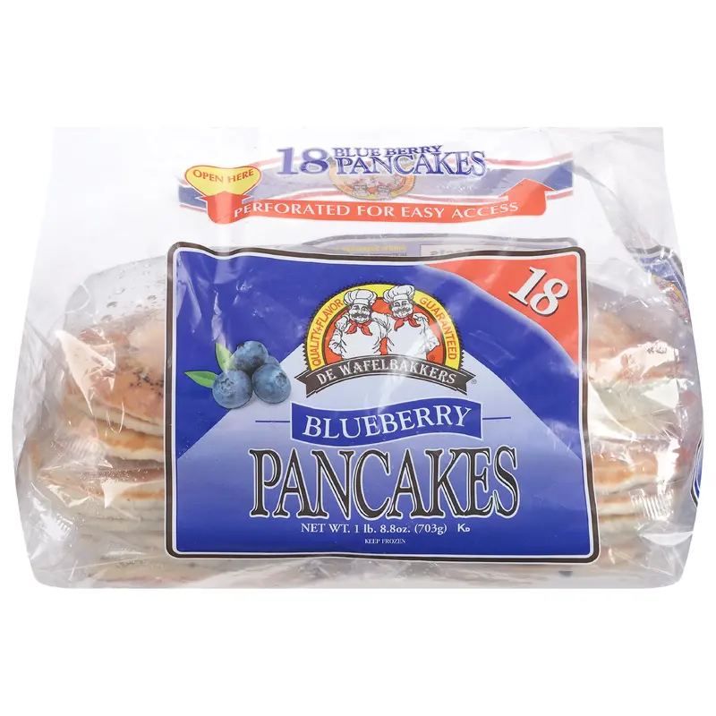De Wafelbakkers Blueberry Pancakes 18 ea