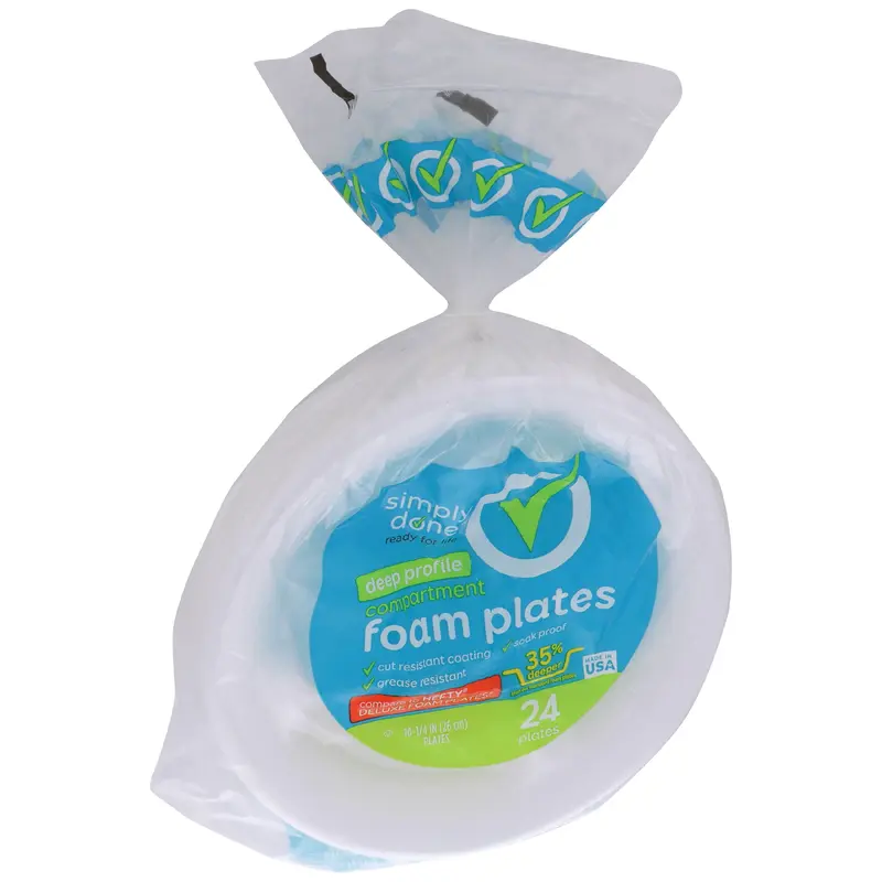 Deep Profile Compartment Foam Plates