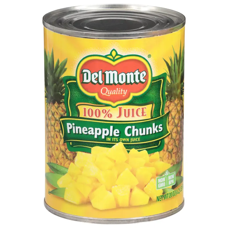 Del Monte 100% Juice Pineapple Chunks in Its Own Juice 20 oz