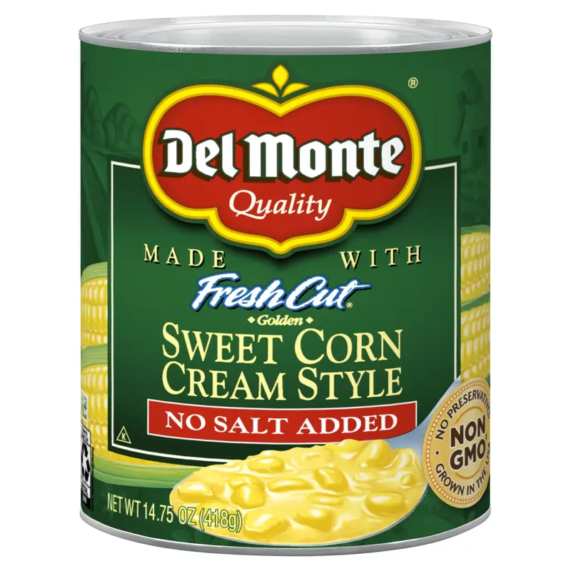 Del Monte Fresh Cut No Salt Added Cream Style Golden Sweet Corn 14.75 oz Can