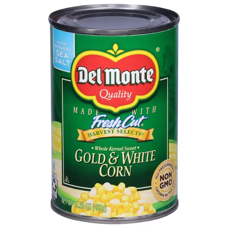 Del Monte Fresh Cut Whole Kernel Sweet Harvest Selects Gold & White Corn 15.25 oz