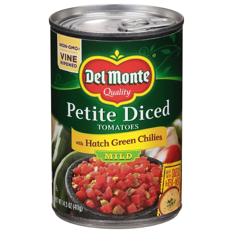 Del Monte Mild Petite Diced Tomatoes with Hatch Green Chilies 14.5 oz