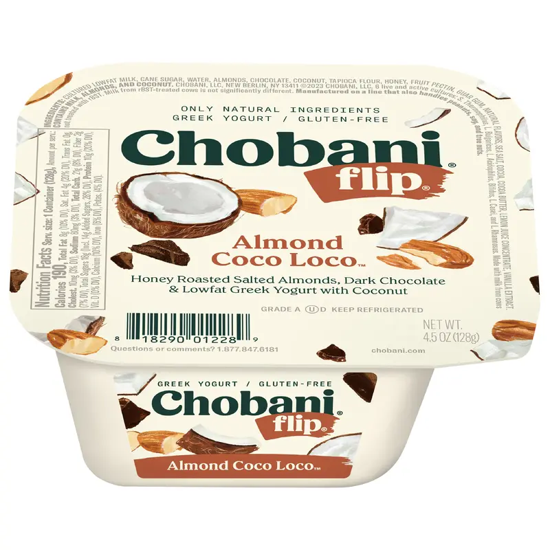 Chobani Flip Low-Fat Greek Yogurt Almond Coco Loco Chocolate 4.5oz