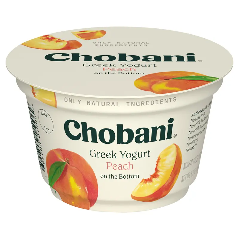 Chobani Non-Fat Greek Yogurt Peach on the Bottom 5.3oz