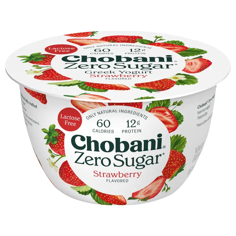 Chobani Nonfat Zero Sugar Greek Strawberry Flavored Yogurt 5.3 oz