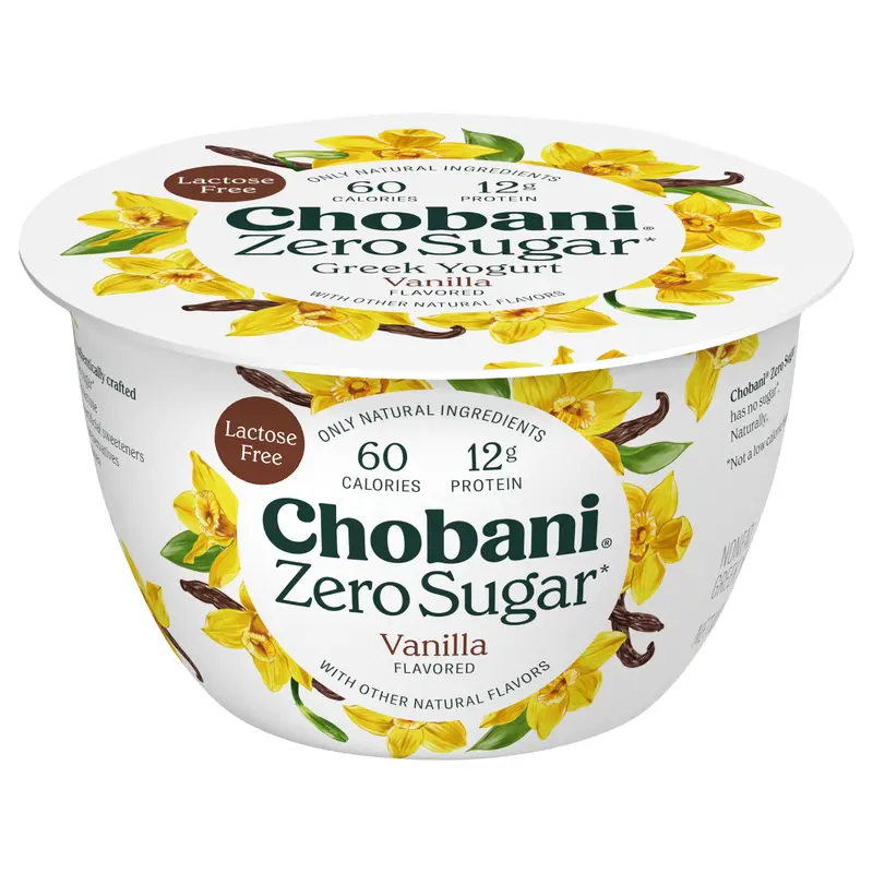 Chobani Nonfat Zero Sugar Greek Vanilla Flavored Yogurt 5.3 oz