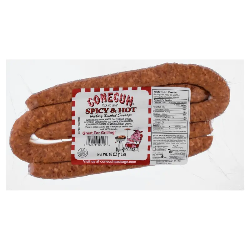Conecuh Hickory Spicy & Hot Smoked Sausage 16 oz