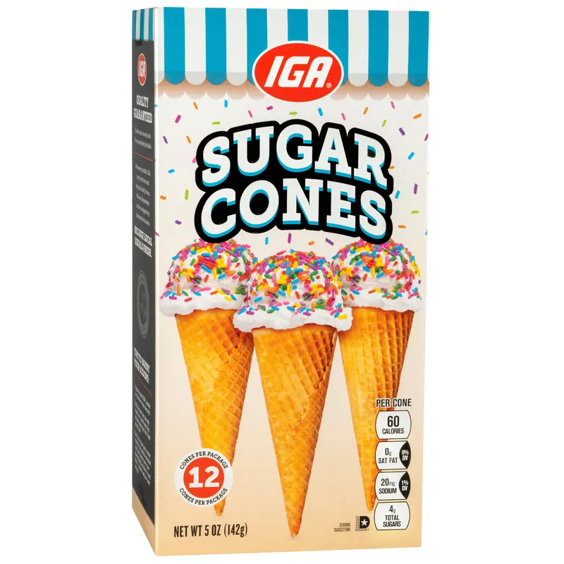 CONES ICE CREAM SUGAR 5 OZ 12 CT