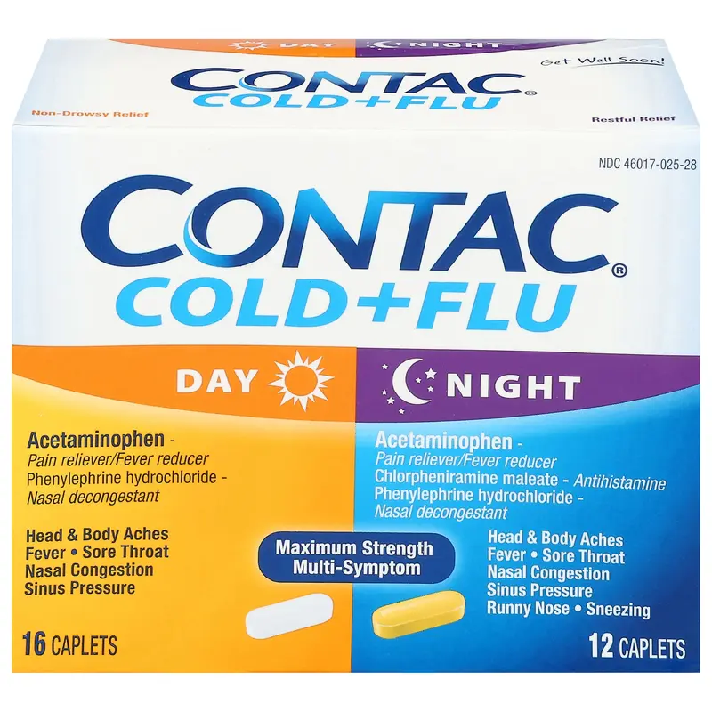 Contac Maximum Strength Multi-Symptom Day/Night Cold + Flu 28 Caplets