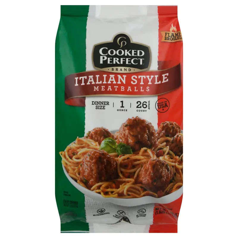 Cooked Perfect Dinner Size Italian Style Meatballs 26 oz