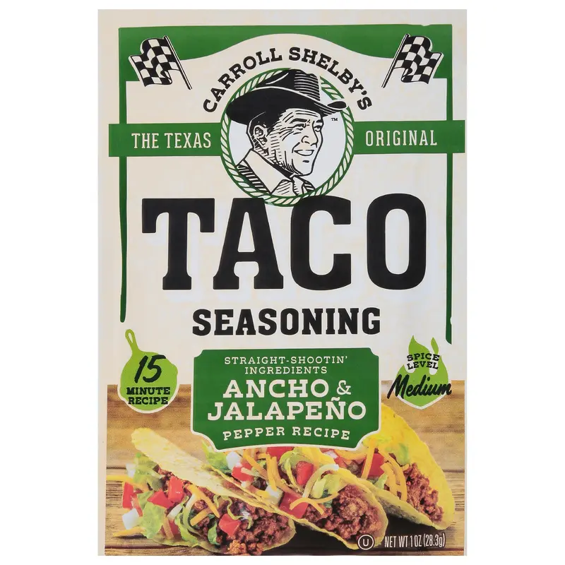 Carroll Shelby's Medium Ancho & Jalapeno Taco Seasoning 1 oz