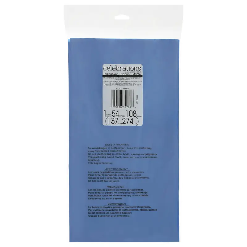 Celebrations Cobalt Tablecover 1 ea