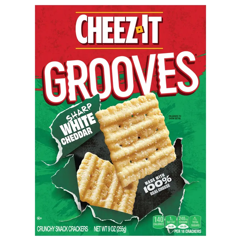 Cheez-It Grooves Sharp White Cheddar Crunchy Cheese Crackers