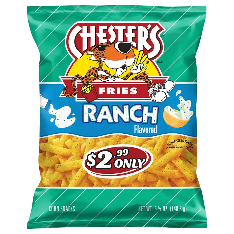 Chester's Fries Corn And Potato Snacks Ranch Flavored 5 1/4 Oz