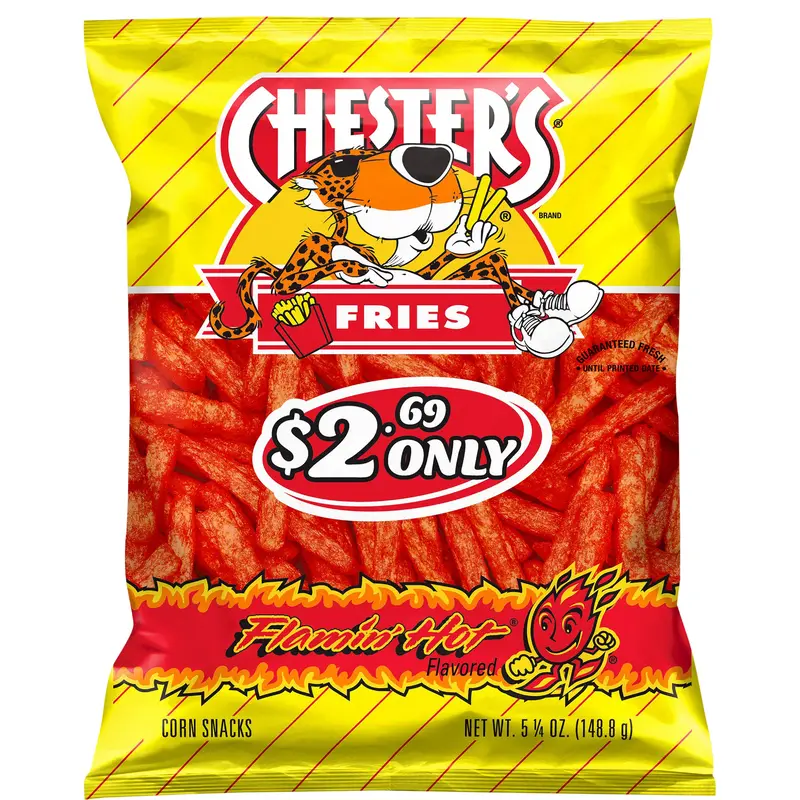 Chester's Fries Corn Snacks Flamin' Hot Flavored 5 1/4 Oz
