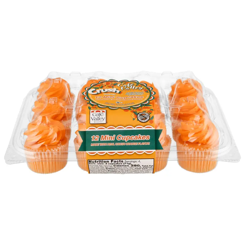 Cafe Valley Bakery Crush Orange Cupcakes Mini 12 ea