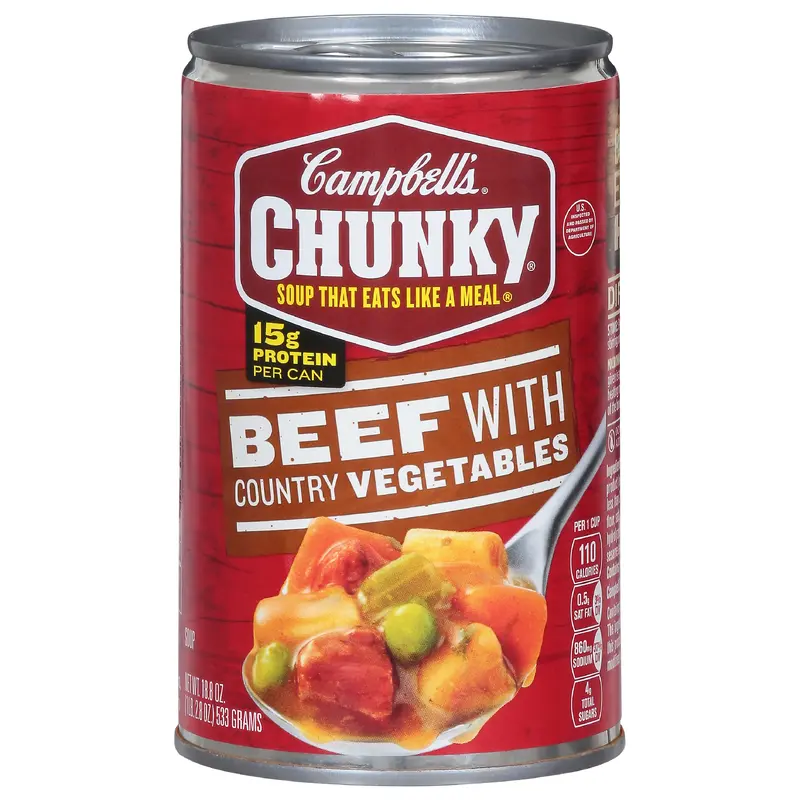Campbell's Chunky Beef with Country Vegetables Soup 18.8 oz