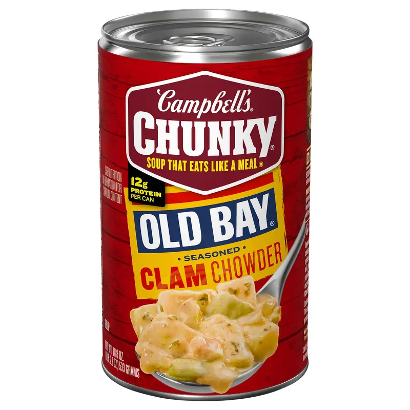 Campbell's Chunky Soup, OLD BAY Seasoned Clam Chowder, 18.8 oz Can